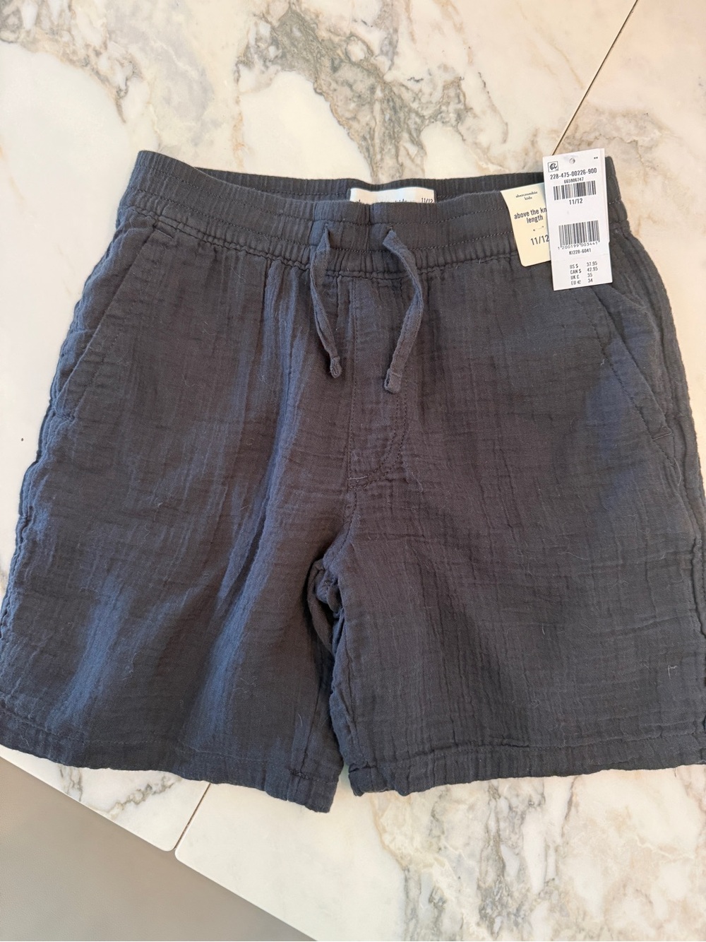 abercrombie kids Charcoal Drawstring Athletic Shorts